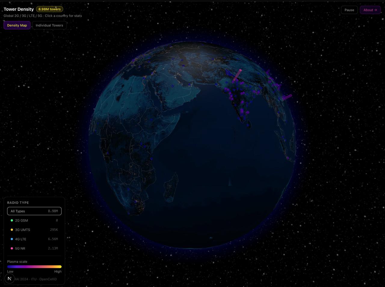 Cell Tower Density & Coverage
